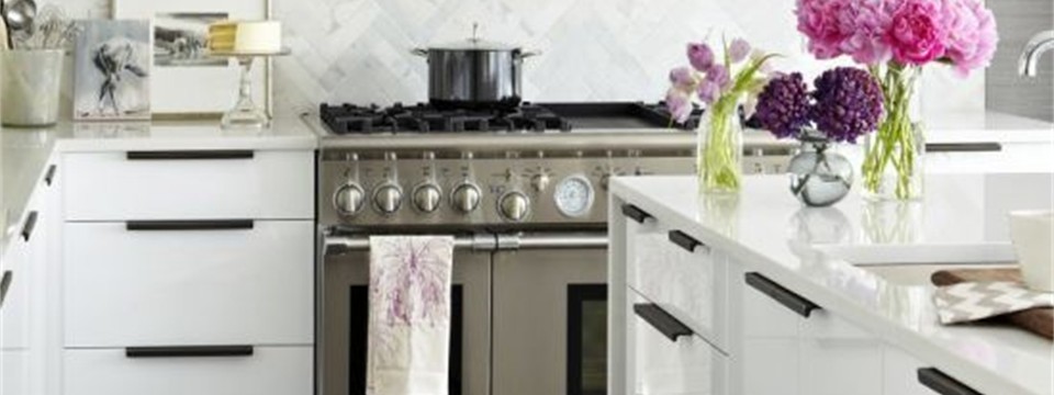 marble backsplash wood floors grey kitchen